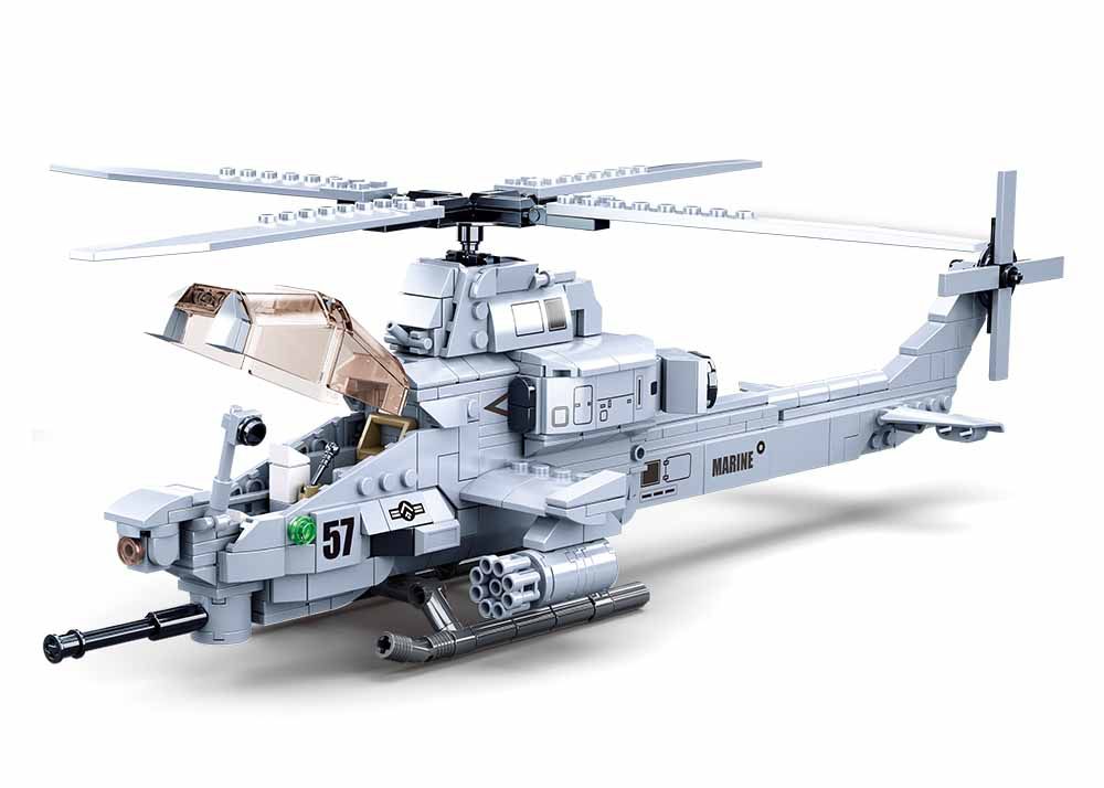 AH-1Z Attack Helicopter - Model Bricks 482pcs - Brain Spice