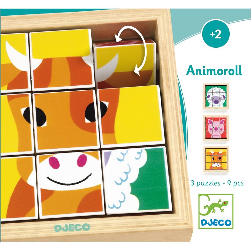 Animoroll Wooden Swivel Puzzel - Farm - Brain Spice