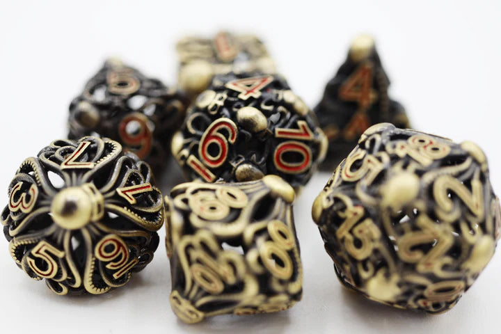 Bronze Mind Eater 7-Dice Set - Brain Spice