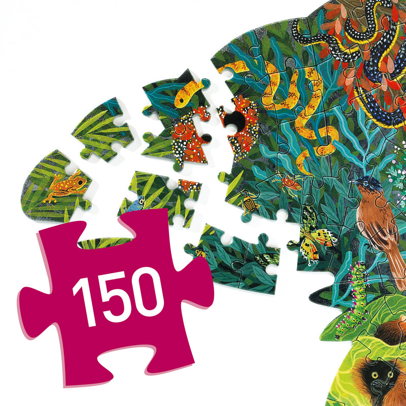 Chameleon Shaped Art Puzzle - 150 Pieces - Brain Spice