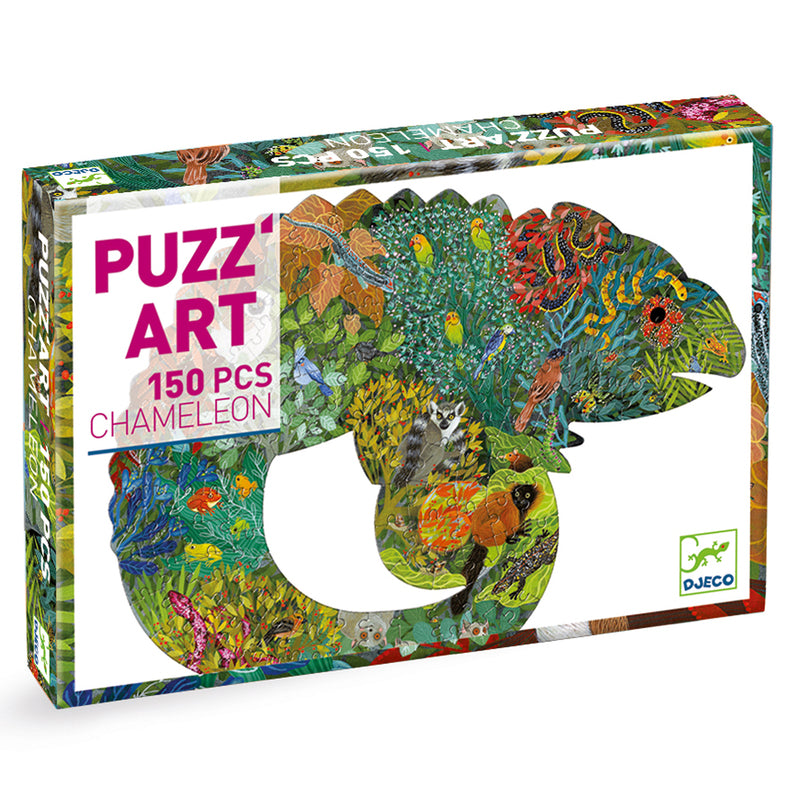 Chameleon Shaped Art Puzzle - 150 Pieces - Brain Spice