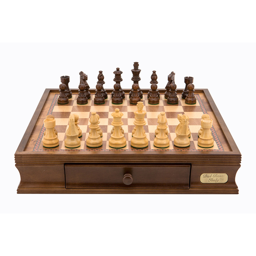 Chess Set - Boxwood/Sheesham 85mm Wood Pieces - Double Weighted 16inch - Brain Spice