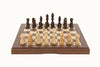 Chess Set - Folding - Walnut Inlaid 12inch - Brain Spice