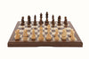 Chess Set - Folding - Walnut Inlaid 15inch - Brain Spice