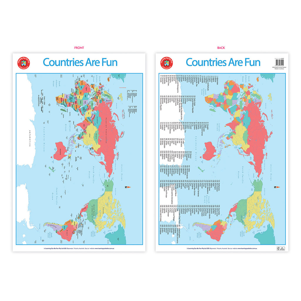 Countries Are Fun Wall Chart - Brain Spice