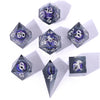 Dragons Eye Purple - Captured Magic 7-Dice Set - Liquid Core Sharp Edge Resin - Brain Spice