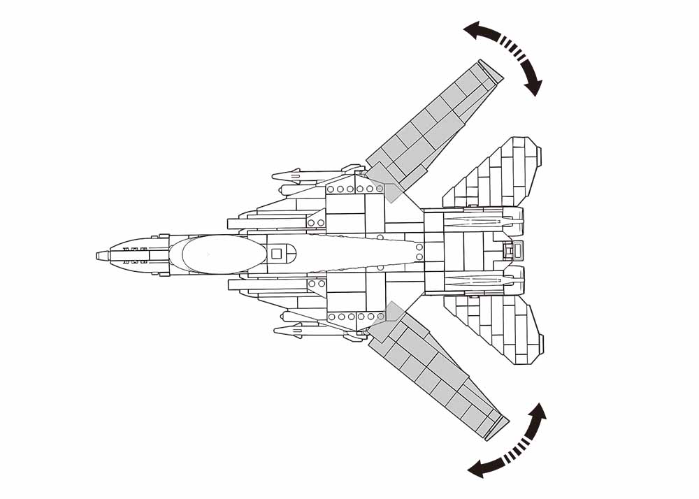 F14 Fighter Plane - Model Bricks 404pcs - Brain Spice