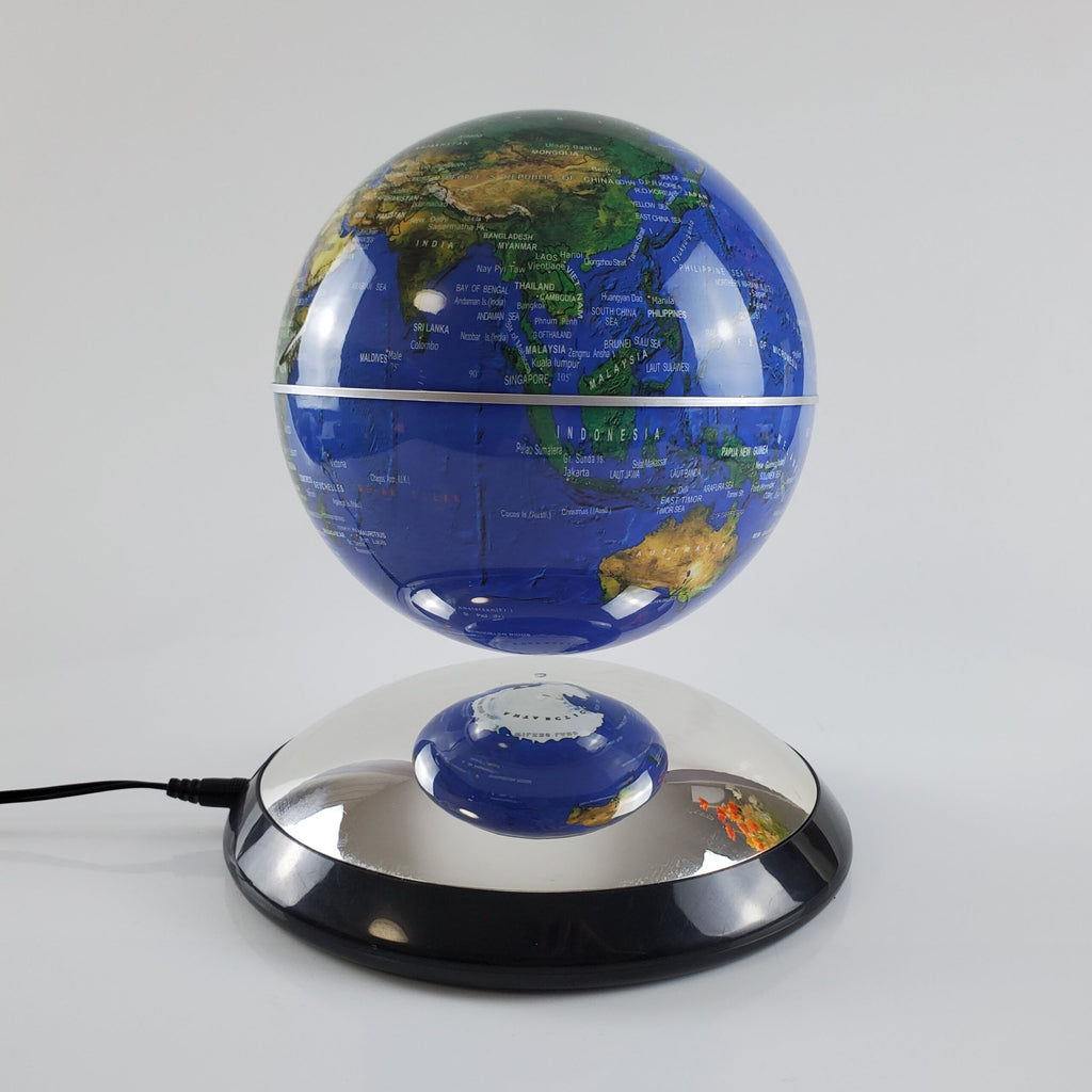 Levitating Globe 14cm with Silver Base - Brain Spice