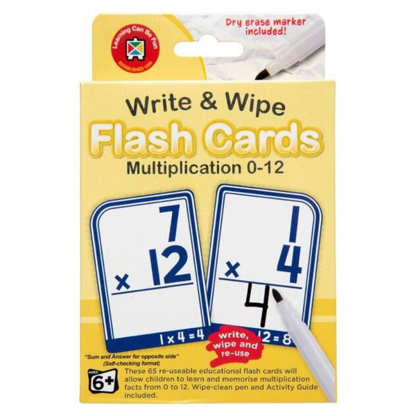 Multiplication Write & Wipe Flash Cards - Brain Spice