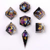 Mystic Orb - Captured Magic 7-Dice Set - Liquid Core Sharp Edge Resin - Brain Spice