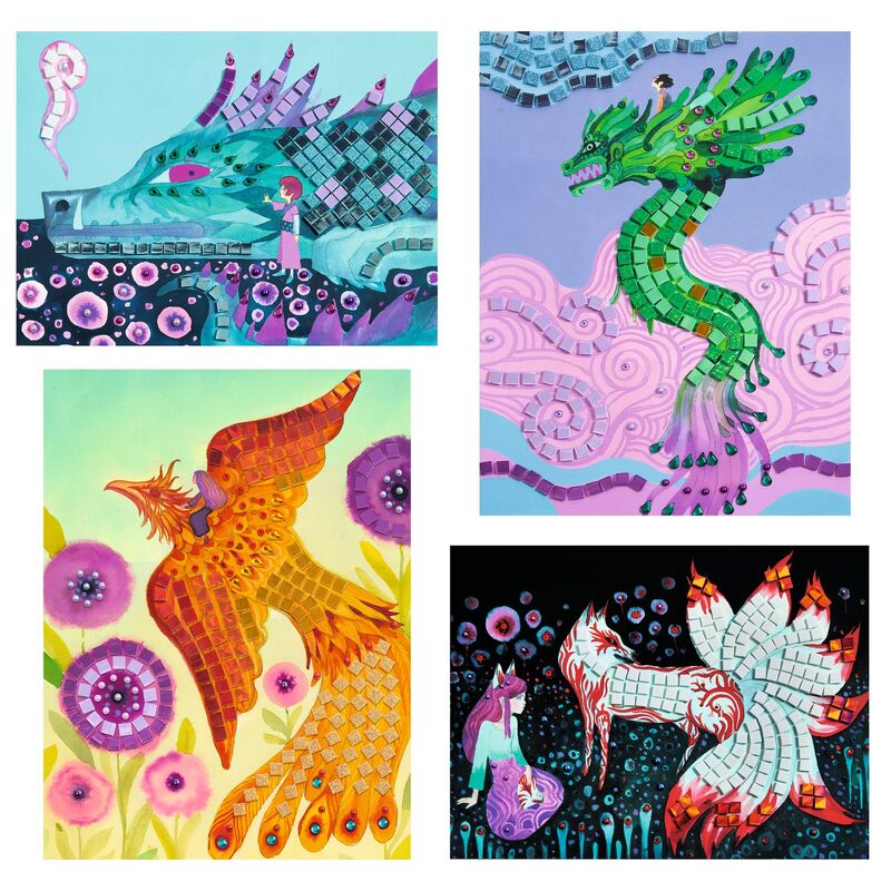 Mythical Creatures Collage Mosaic Set - Brain Spice