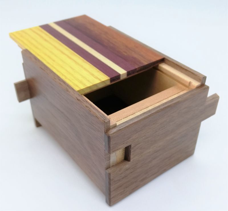 Natural Wood Puzzle Box 12 steps - Brain Spice