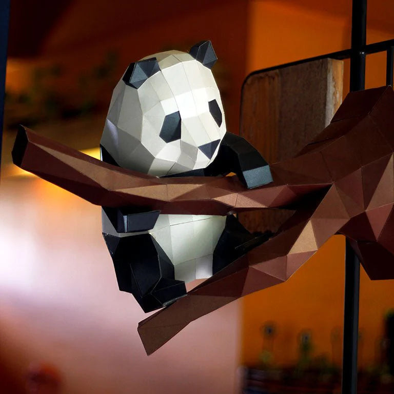 Panda Origami Model - 3D Paper Art - Brain Spice