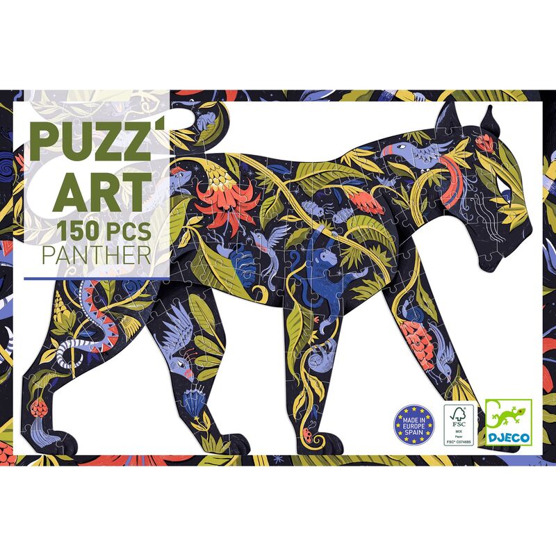 Panther Shaped Art Puzzle - 150 Pieces - Brain Spice