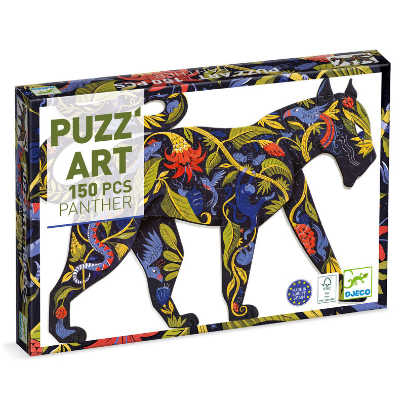 Panther Shaped Art Puzzle - 150 Pieces - Brain Spice