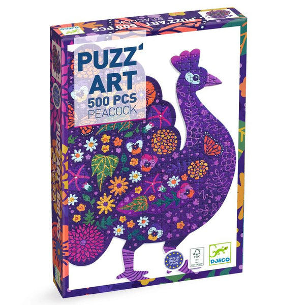 Peacock Shaped Art Puzzle - 500 Pieces - Brain Spice