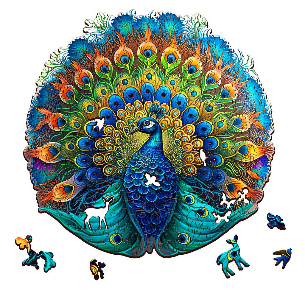 Peacock Wooden Jigsaw - 500pc - Brain Spice