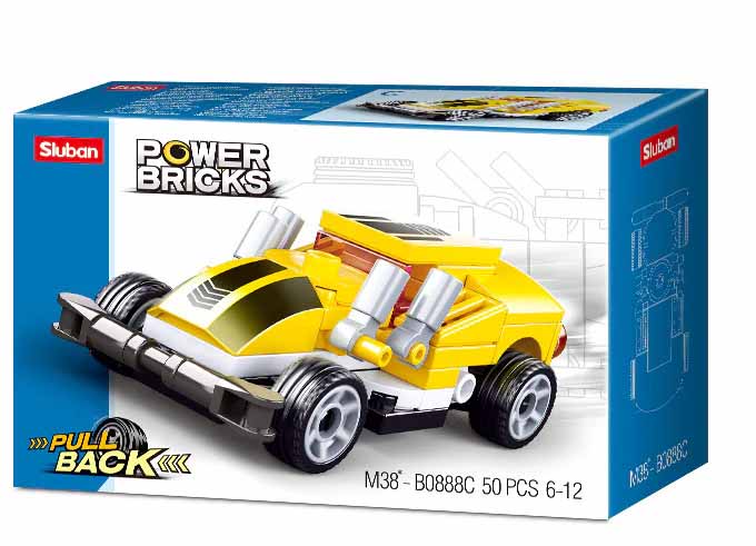 Pull-Back Cars - Power Bricks - Brain Spice