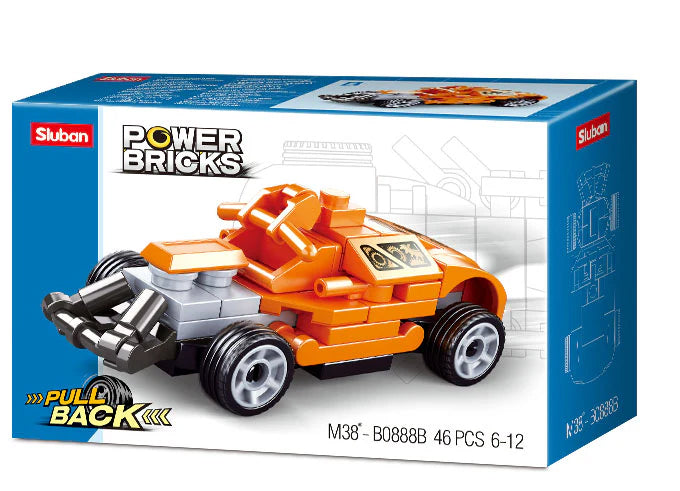 Pull-Back Cars - Power Bricks - Brain Spice