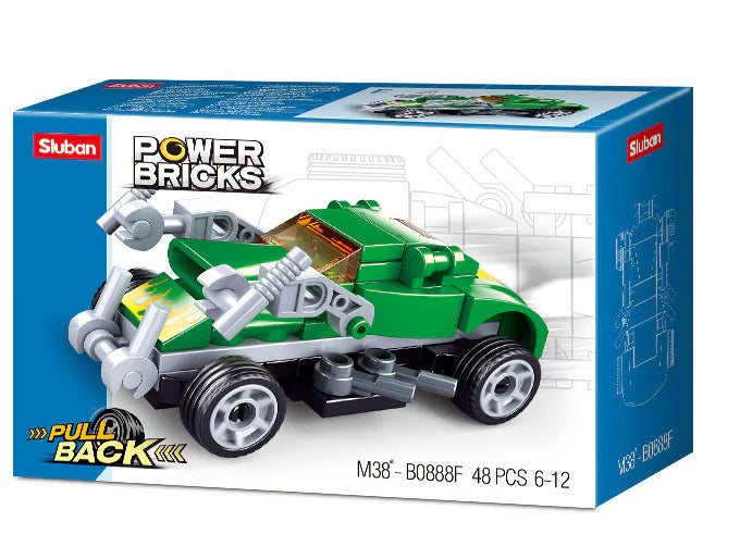 Pull-Back Cars - Power Bricks - Brain Spice