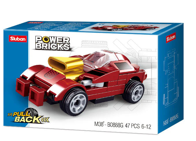 Pull-Back Cars - Power Bricks - Brain Spice