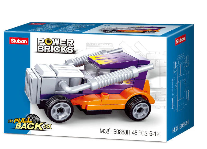 Pull-Back Cars - Power Bricks - Brain Spice