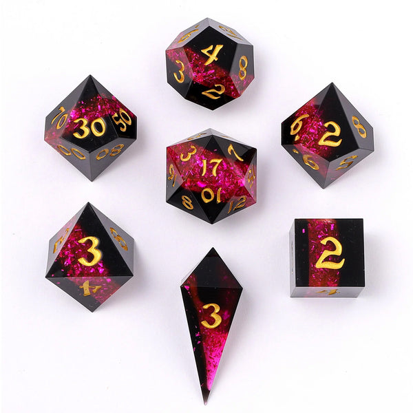 Radiant Path - Captured Magic 7-Dice Set - Sharp Edge Resin - Brain Spice