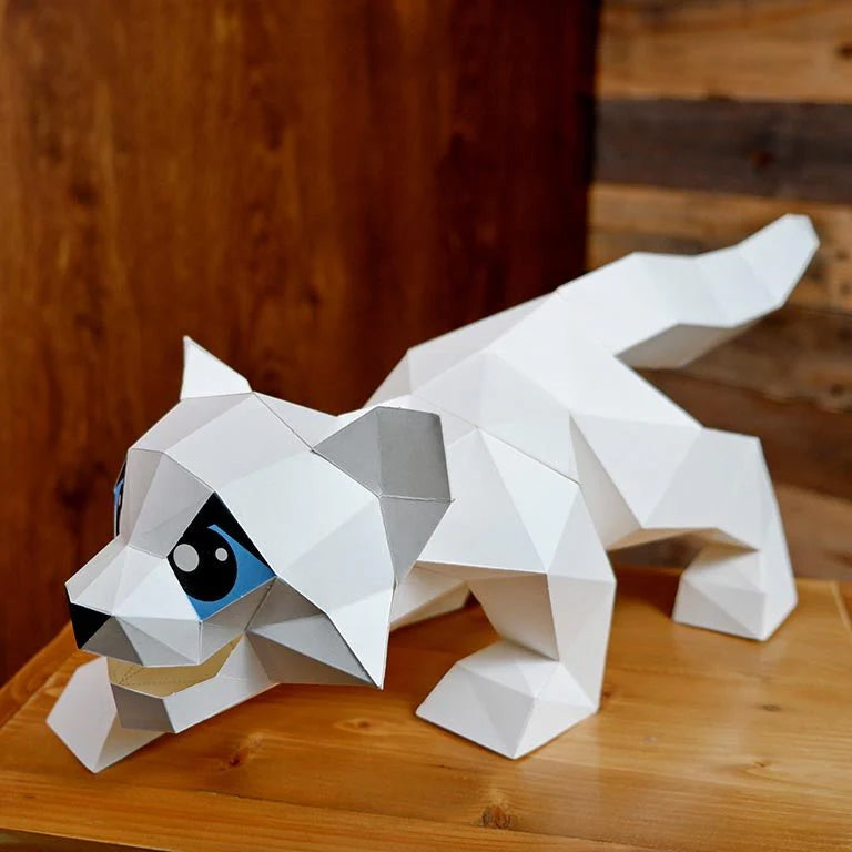 Snow Leopard Origami Model - 3D Paper Art - Brain Spice