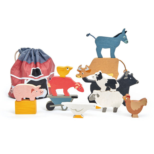 Stacking Farmyard Animals with Bag - Brain Spice