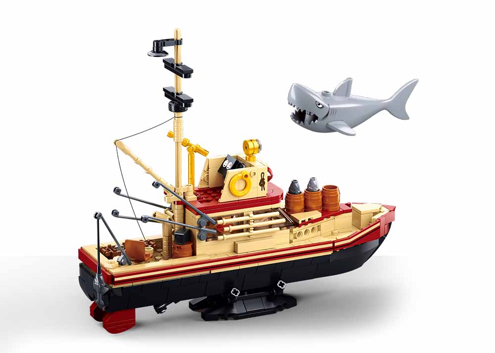 Whaling Ship and Shark - Model Bricks 592pcs - Brain Spice