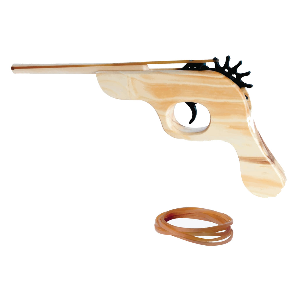 Wooden Rubber Band Pistol - Brain Spice