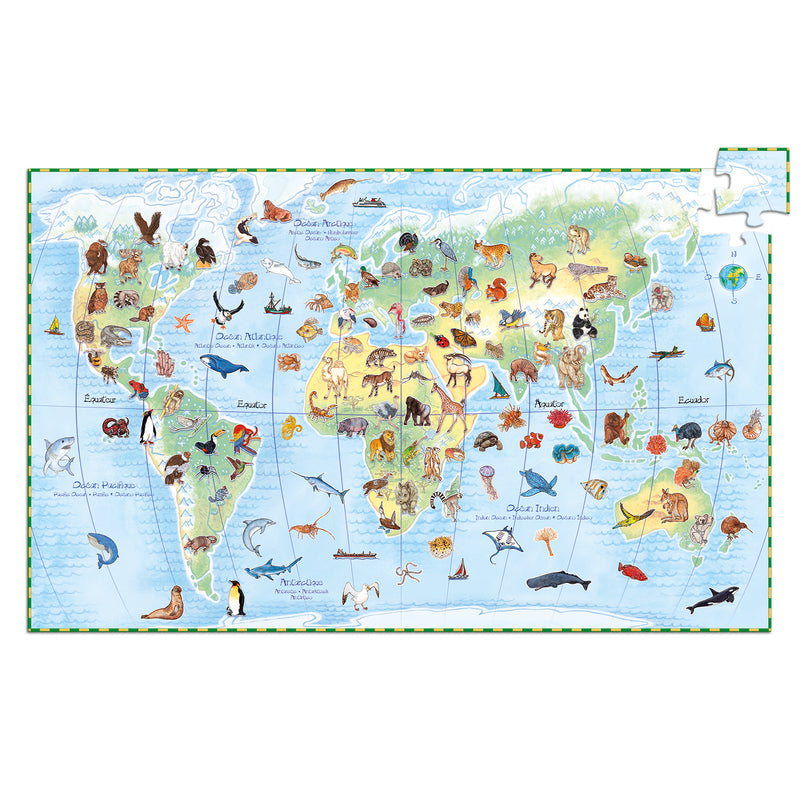 World Animals Observation Puzzle and Booklet - 100 Pieces - Brain Spice