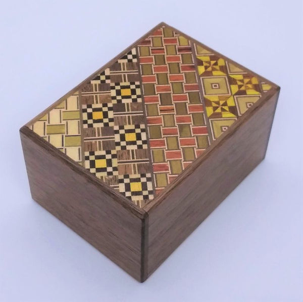 Yosegi / Walnut Wood Puzzle Box 12 steps - Brain Spice