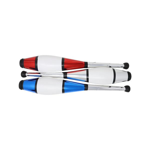 Zeekio Pegasus Juggling Clubs - Blue Red Silver - Brain Spice