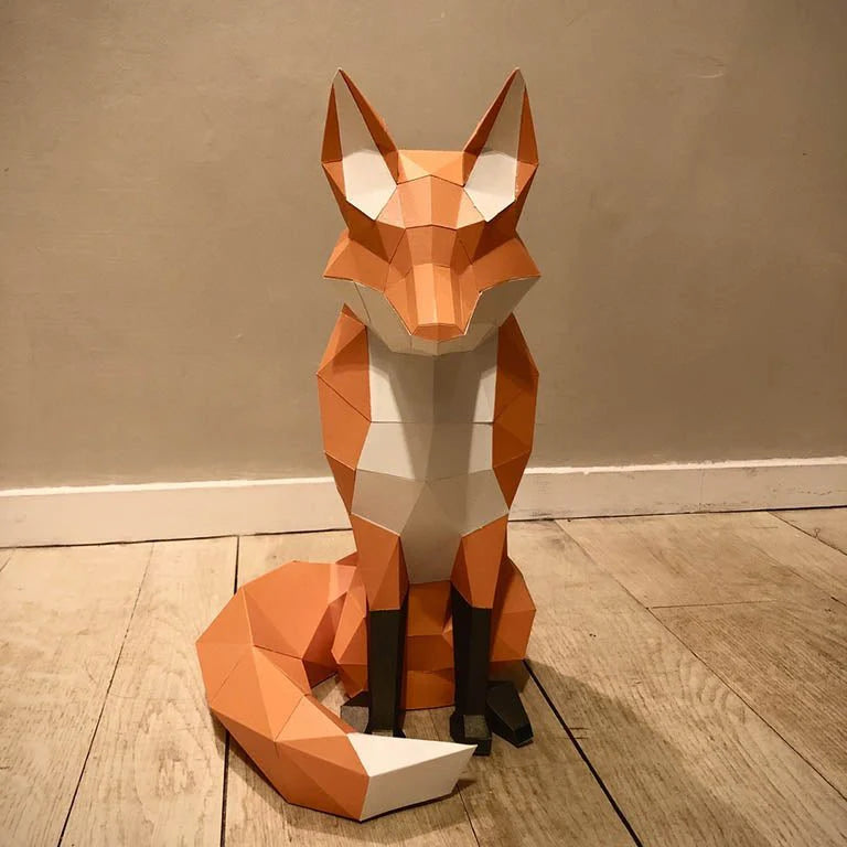 Papercraft world, origami models, 3D paper art, Brain Spice, fox