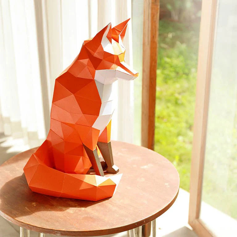 Papercraft world, origami models, 3D paper art, Brain Spice, fox