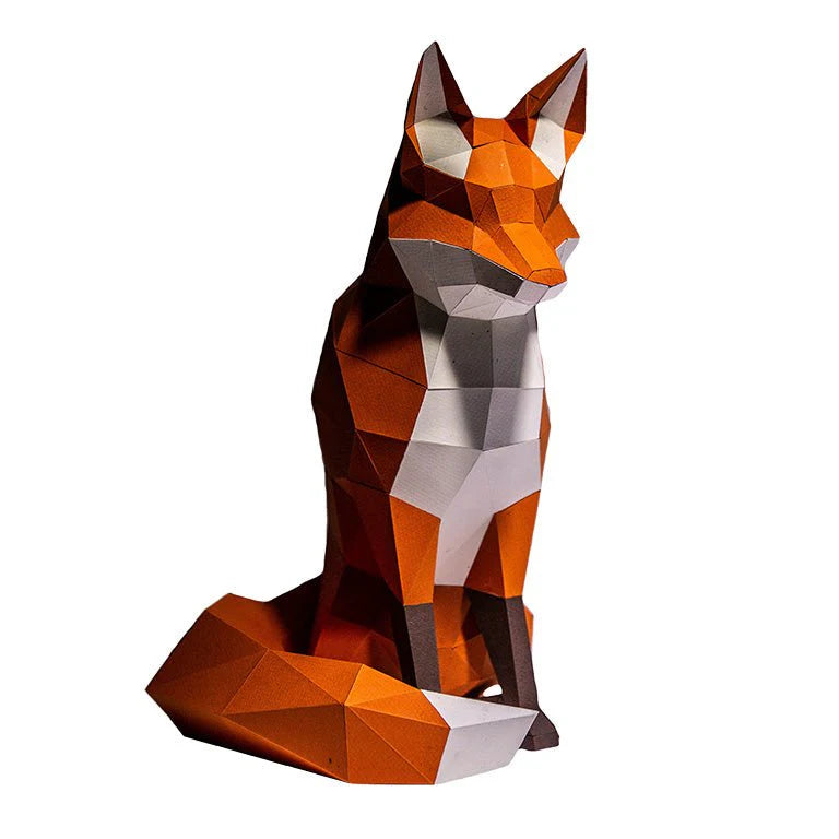 Papercraft world, origami models, 3D paper art, Brain Spice, fox