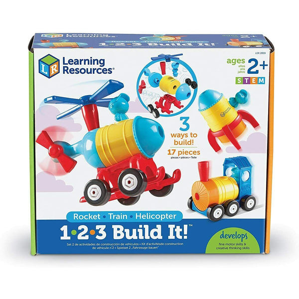 Train Rocket Helicopter 123-Build-It - Brain Spice