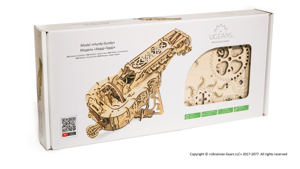 Ugears hurdy-gurdy 3dパズル、木製Musicalモデル， Brain Teaser ，と